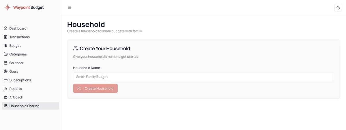 You can now share your budget with your partner/family screenshot