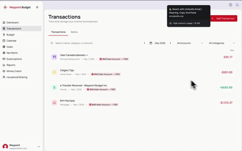 Transaction Notes demo