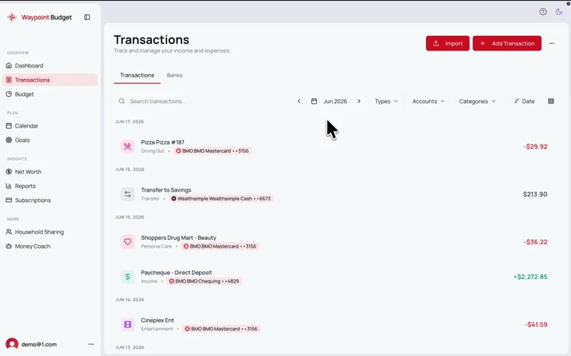 Compact View & Faster Transaction Adding demo