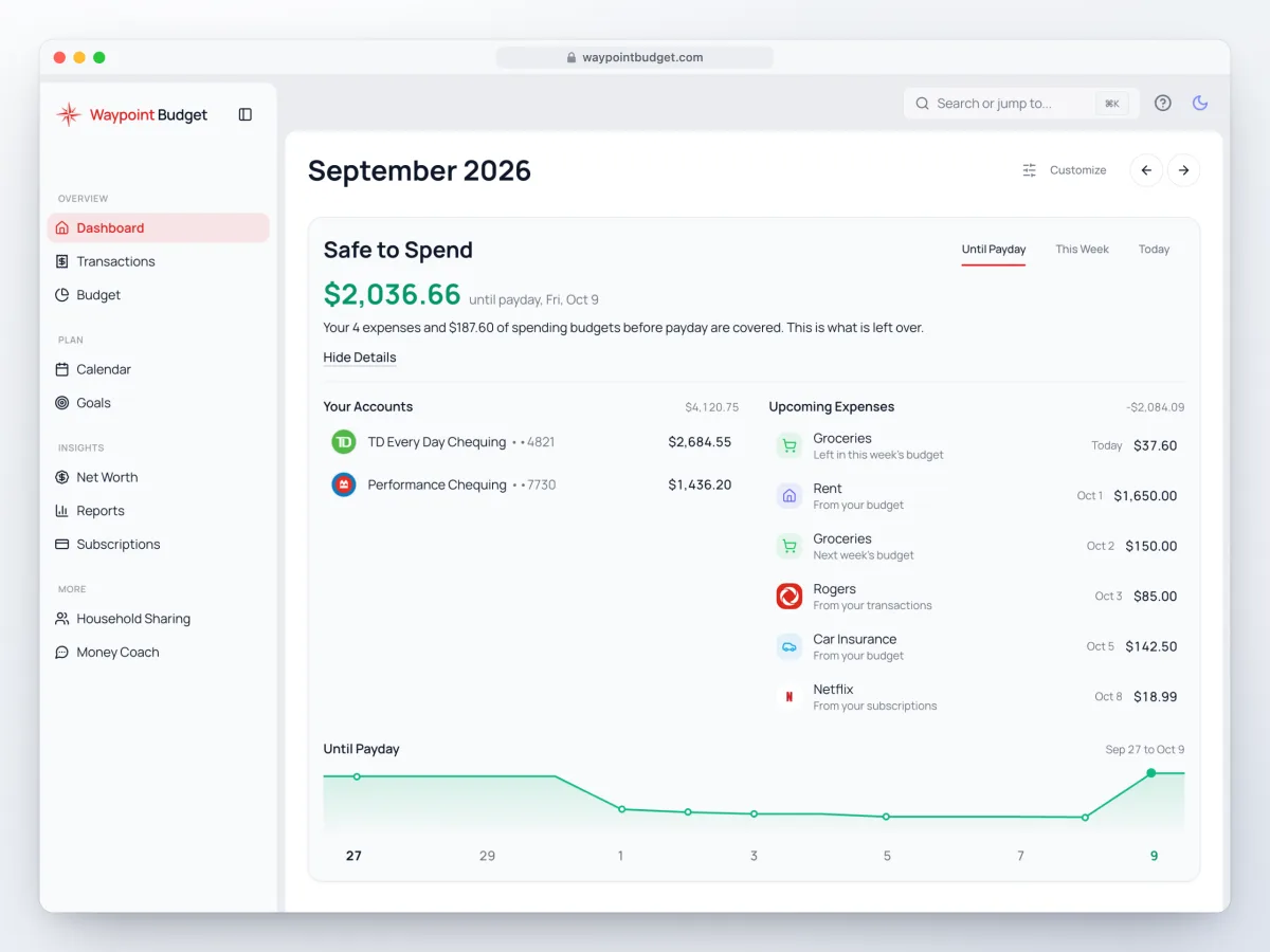 Smarter Safe to Spend screenshot